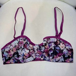 H&M Sheer Purple Floral Bra with Underwire